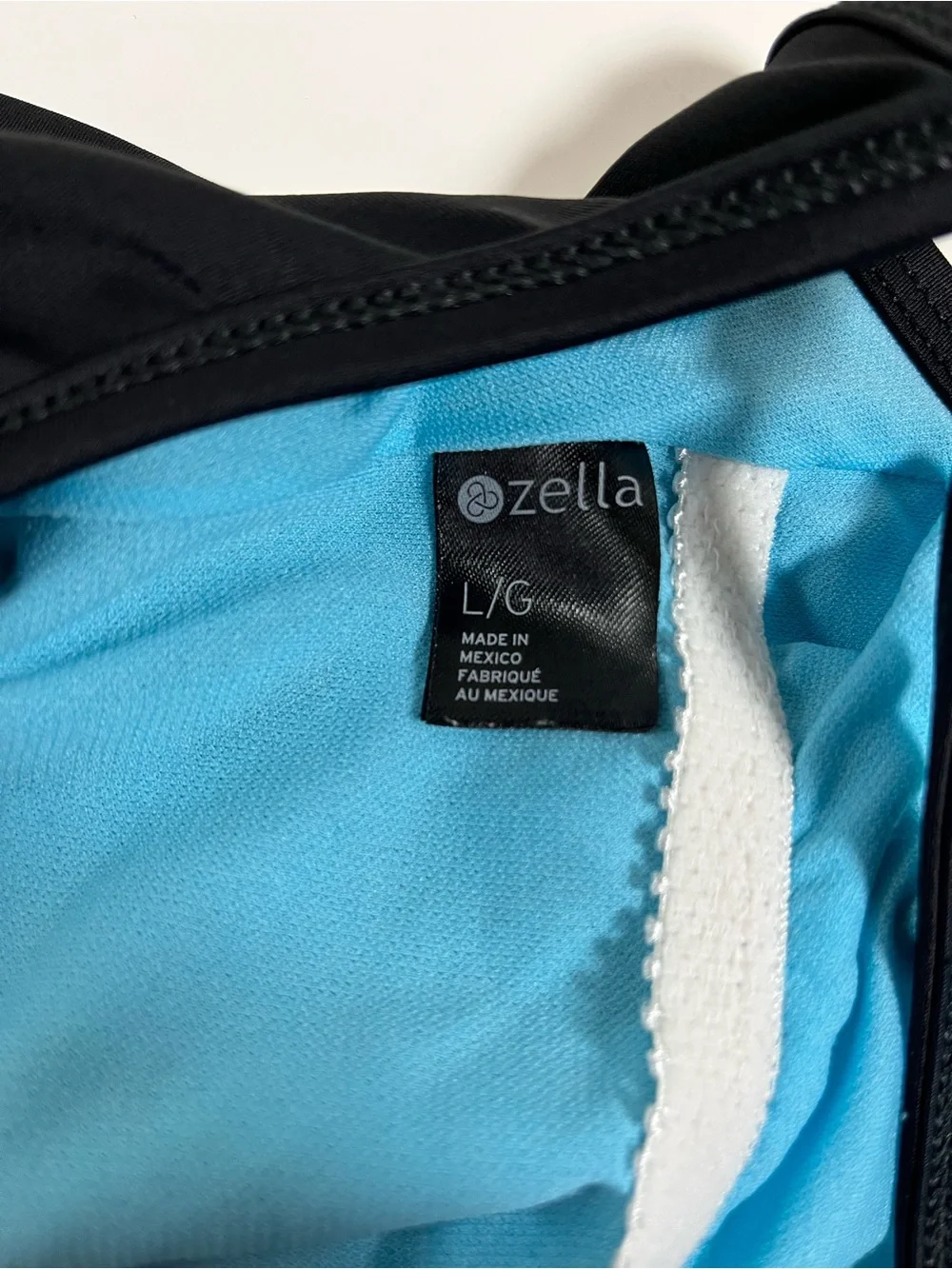 Zella Black One Piece Swimsuit Strappy, size Large